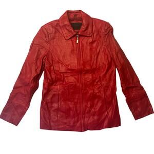 Vintage 80s AVANTI  100% Genuine Leather Red Leather Jacket - Size: M